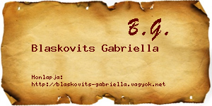 Blaskovits Gabriella névjegykártya